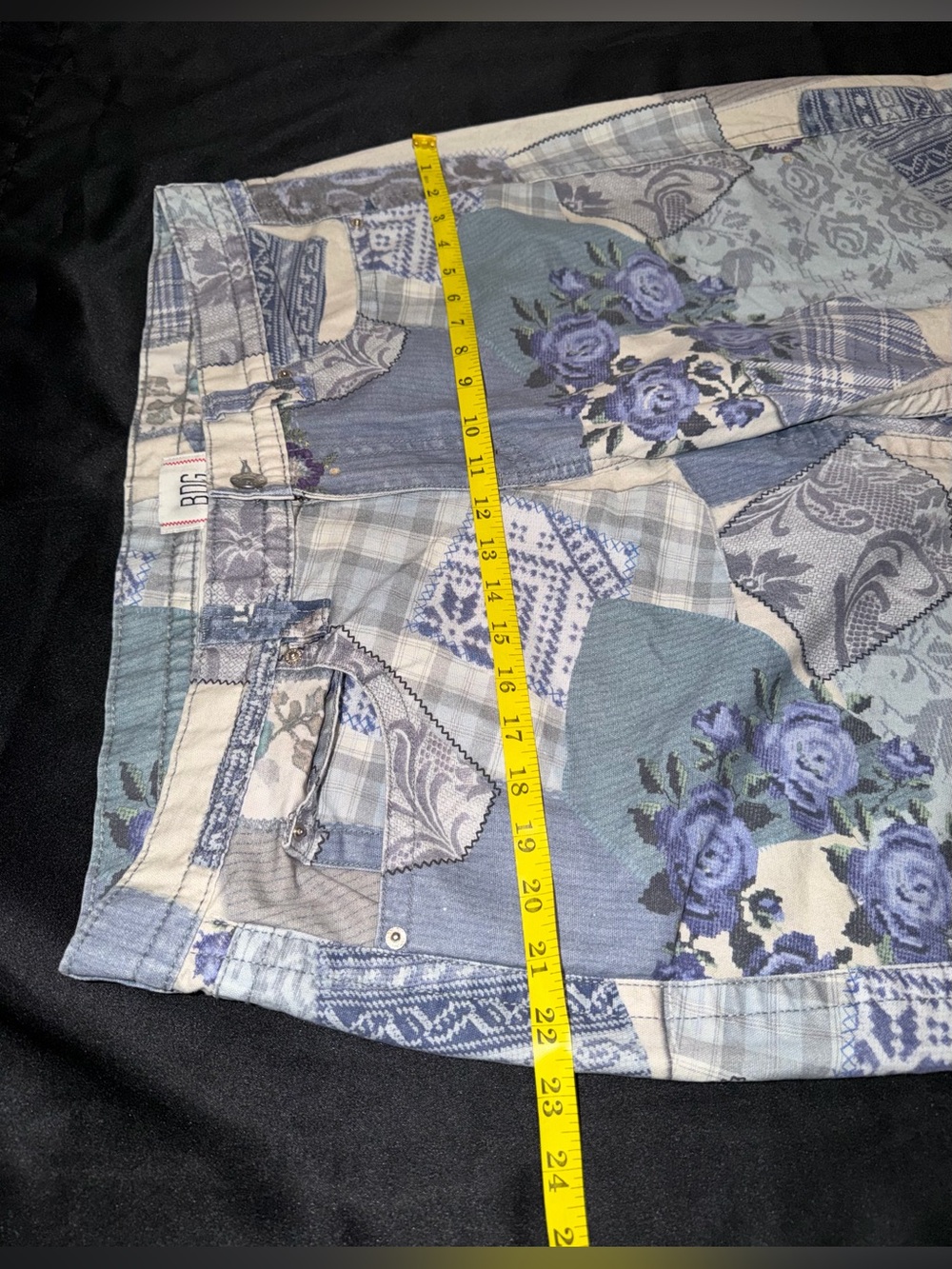 BDG Urban Outfitters Kayla Patchwork Wide Leg Pants Size 33 Low Rise Cottagecore - Picture 6 of 13